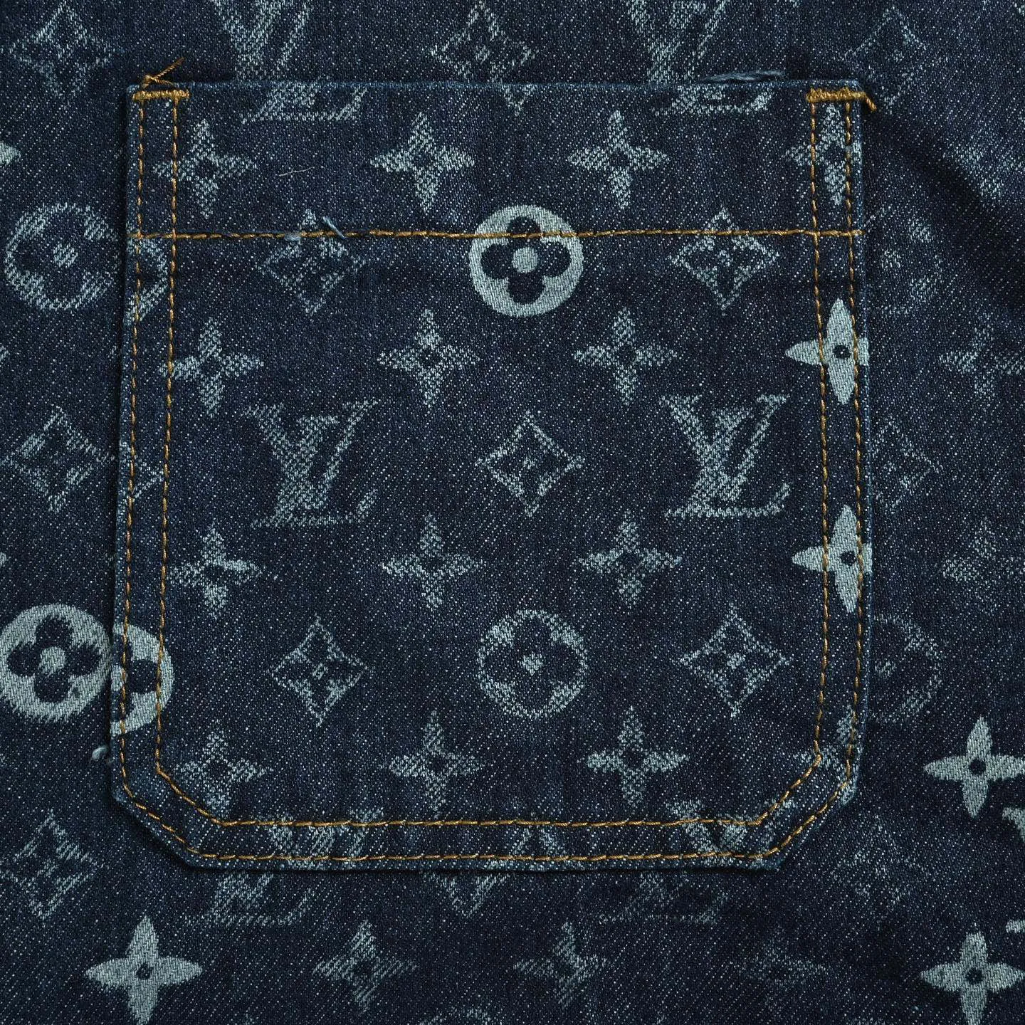 Louis Vuitton/Louis Vuitton old flower all over printed jacquard denim jacket